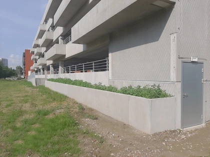 Parkeergarage, maatwerk, afgeschuinde betonen wanden, CBS Beton 1